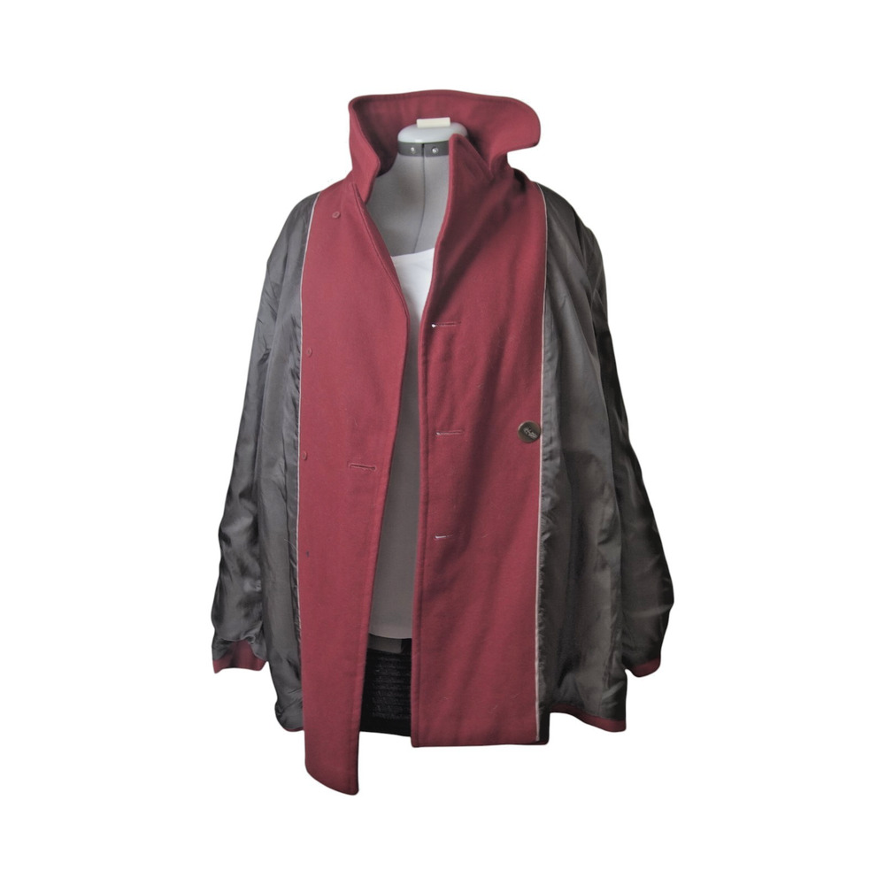 Marvin Richards Burgundy Peacoat Women’s 18 Plus Size Lined Winter Coat - Picture 11 of 12